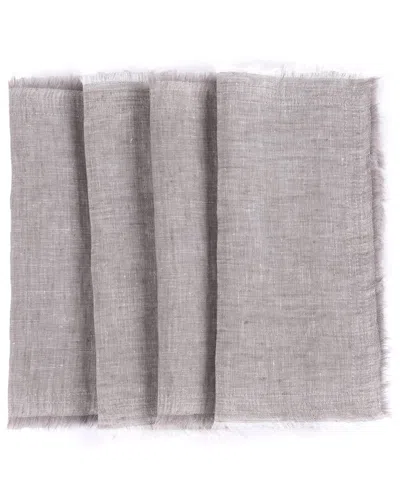 AMITY HOME AMITY HOME SET OF 4 BRISBANE LINEN COCKTAIL NAPKINS