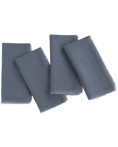 Amity Home Set Of 4 Brisbane Linen Dinner Napkins In Gray