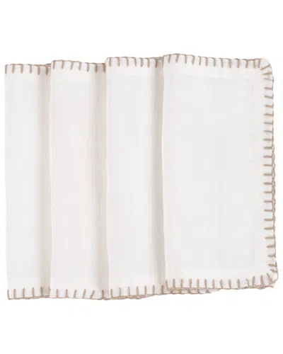 Amity Home Set Of 4 Bryce Linen Cocktail Napkins