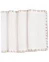 Amity Home Set Of 4 Bryce Linen Cocktail Napkins