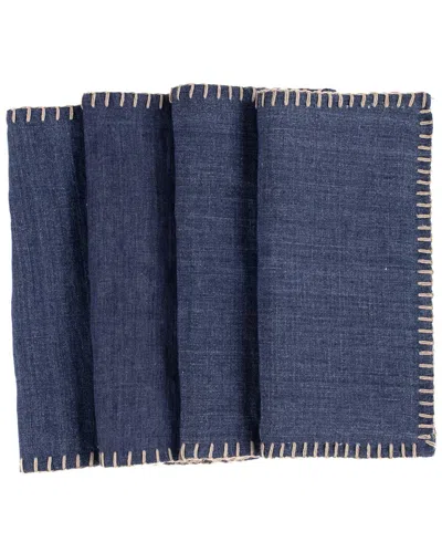 AMITY HOME AMITY HOME SET OF 4 BRYCE LINEN COCKTAIL NAPKINS