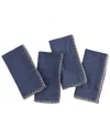 Amity Home Set Of 4 Bryce Linen Dinner Napkins