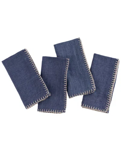 AMITY HOME AMITY HOME SET OF 4 BRYCE LINEN DINNER NAPKINS