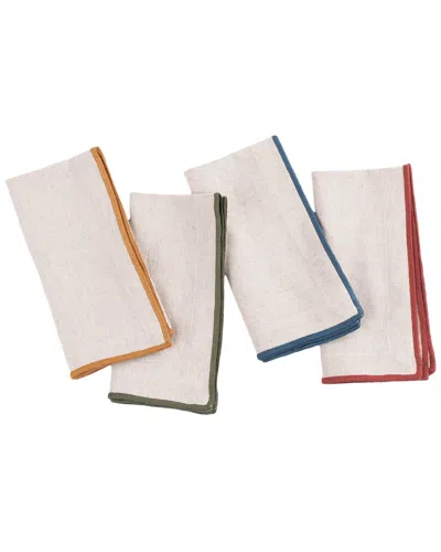 Amity Home Set Of 4 Cora Dinner Napkins In Black