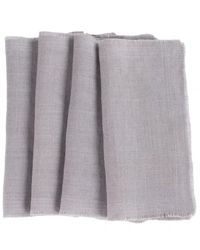 Amity Home Set Of 4 Ranier Linen Cocktail Napkins
