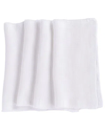 Amity Home Set Of 4 Ranier Linen Cocktail Napkins In White