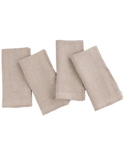 Amity Home Set Of 4 Ranier Linen Dinner Napkins In Neutral