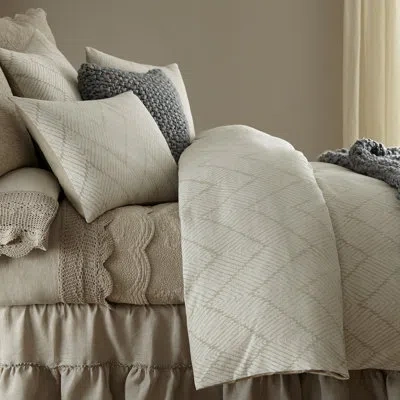 Amity Home Stella 100% Cotton Buttons Sham In Beige