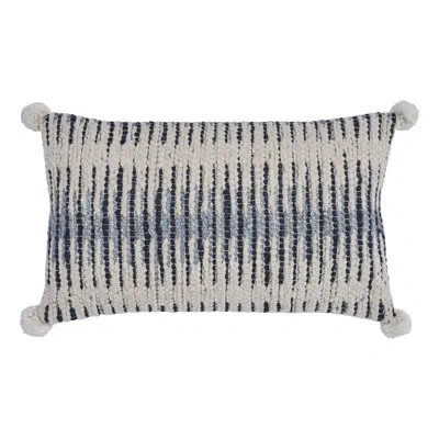 Amity Home Stewart Pom-poms Throw Pillow In Blue Neutral