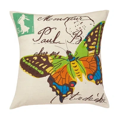 Amity Home Woodland Butterfly Cotton Throw Pillow