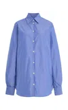 Amiya Britannia Button-down Cotton Shirt In Blue