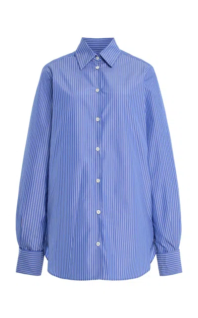 Amiya Britannia Button-down Cotton Shirt In Blue