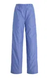 Amiya Britannia Cotton Straight-leg Pants In Blue