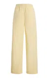 Amiya Britannia Cotton Straight-leg Pants In Yellow