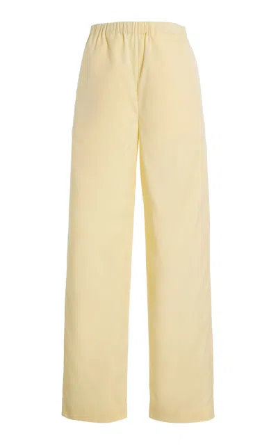Amiya Britannia Cotton Straight-leg Pants In Yellow