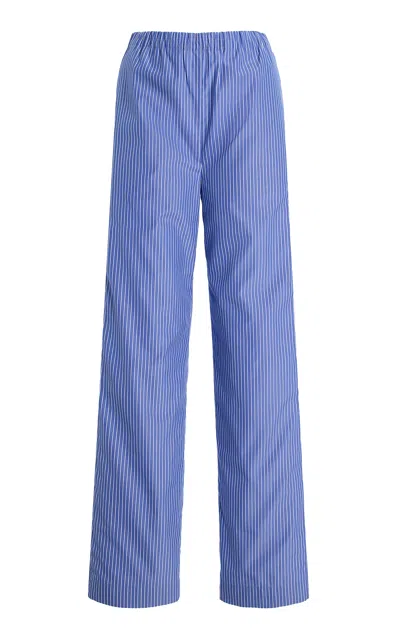 Amiya Britannia Cotton Straight-leg Pants In Blue