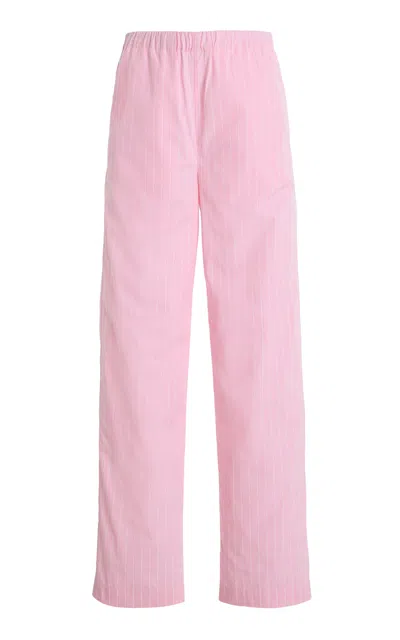Amiya Britannia Cotton Straight-leg Pants In Pink