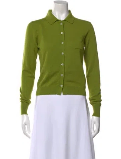 Pre-owned Amiya Cashmere Crew Neck Sweater In Green