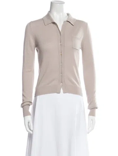 Pre-owned Amiya Cashmere Open Front Sweater In Gray
