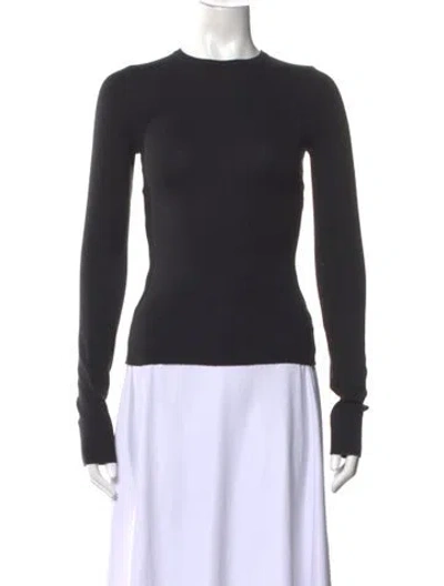Pre-owned Amiya Crew Neck Long Sleeve Top In Grey