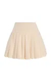 Amiya Heritage Pleated Wool Mini Skirt In White