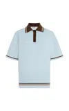 Amiya Ivy Colorblock Wool Polo Top In Brown