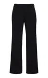Amiya Laurent Stretch-wool Straight-leg Pants In Black