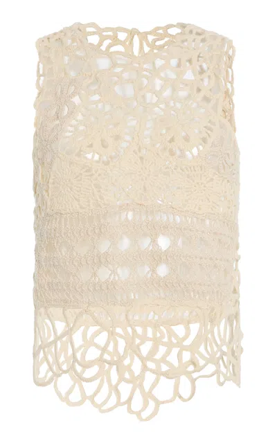 Amiya Magnolia Couture Lace Cotton Top In White