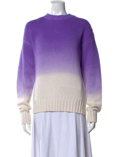 Pre-owned Amiya Merino Wool Tie-dye Print Sweater W/ Tags In Purple