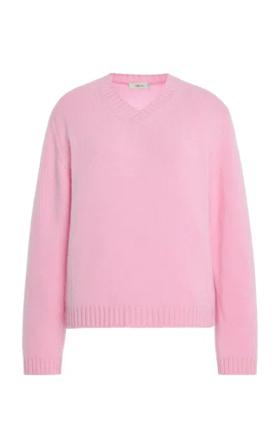 Amiya Nevia V-neck Cashmere Sweater In Pink