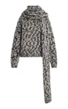 Amiya Nuvola Scarf-detailed Wool Sweater In Gray