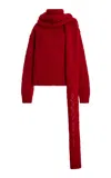 Amiya Nuvola Scarf-detailed Wool Sweater In Green