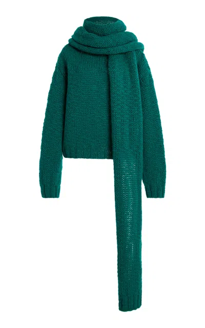 Amiya Nuvola Scarf-detailed Wool Sweater In Neutral
