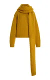 Amiya Nuvola Scarf-detailed Wool Sweater In Red