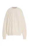 Amiya Signature Cableknit Wool-cashmere Sweater In White