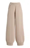 Amiya Tailored Knit Wide-leg Pants In White