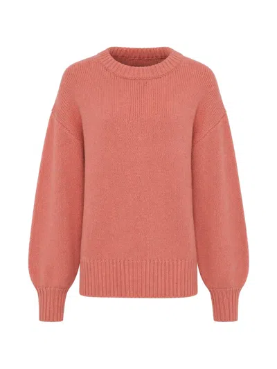 Amiya Ursa Ribbed-trim Dropped-shoulder Cashmere Jumper In Pink