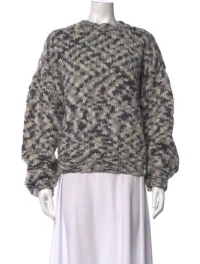 Pre-owned Amiya Virgin Wool Patterned Sweater In Multi