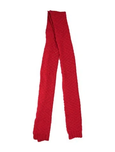 Pre-owned Amiya Virgin Wool Scarf W/ Tags In Red