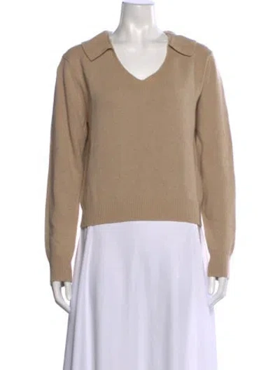 Pre-owned Amiya V-neck Sweater In Neutral