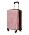 Amka Honeycomb 20" Carry-on Expandable Spinner Suitcase In Rose Gold