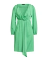 Amnè Woman Mini Dress Green Size S Polyester, Elastane In Green