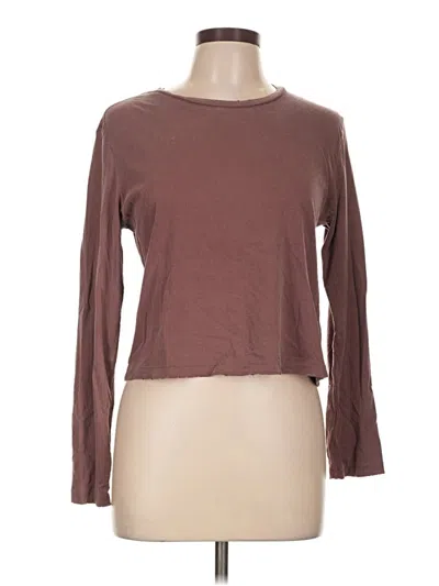 Pre-owned Amo 3/4 Sleeve T-shirt In Brown