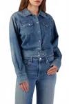 Amo Alexis Denim Long Sleeve Shirt In Immortal In Blue