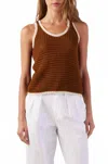 Amo Amy Sleeveless Sweater In Sedona In Brown