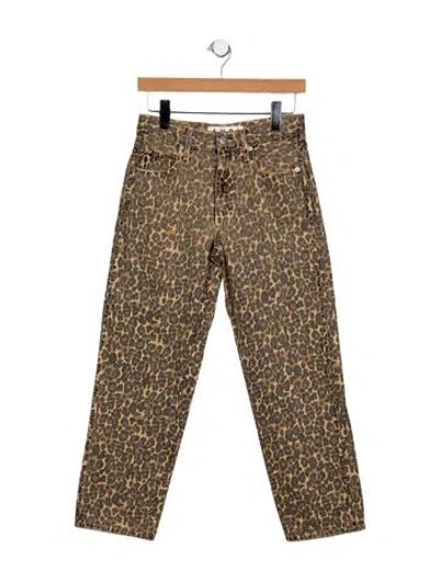 Pre-owned Amo Animal Print Straight Leg Pants In Multi