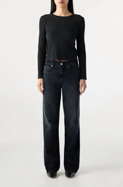 Amo Annette Straight Leg Jean In Spark In Black