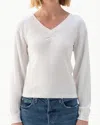 Amo Beau Waffle Knit Top In White In White