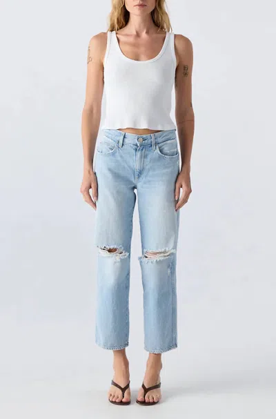 Amo Billie Cropped Jeans In Sunburn In Blue