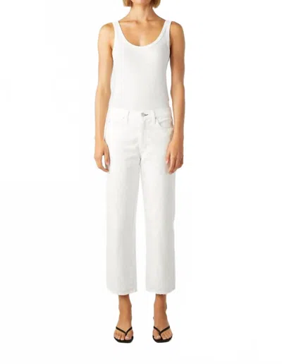 Amo Billie Cropped Wide Straight Leg Jean In Alabastr In White